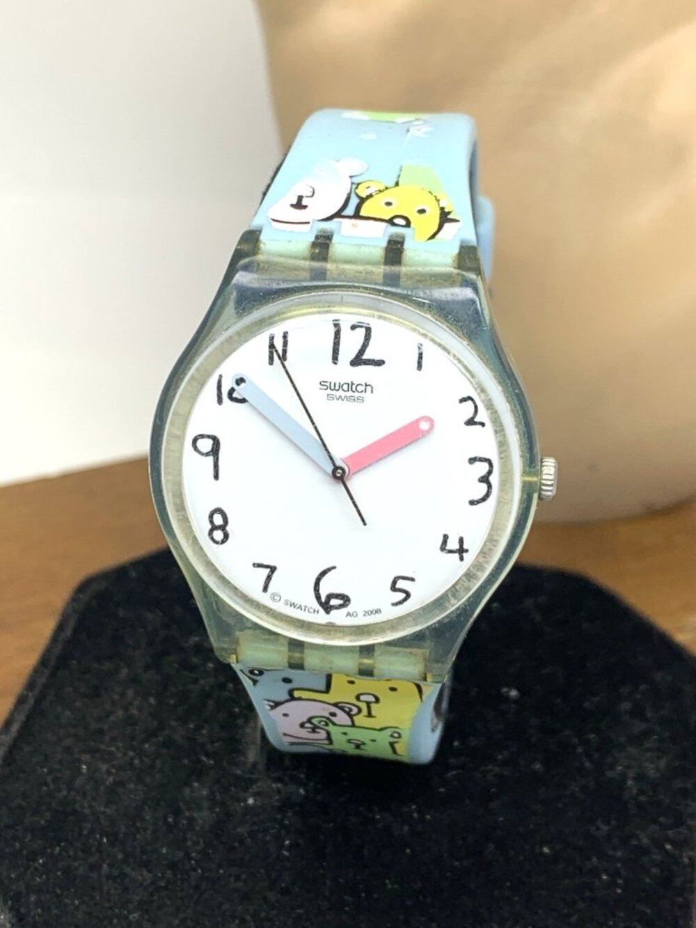 Swatch Womens Watch GS136 Swiss Quartz Art Matthew Langille Colorful Rubber 34mm